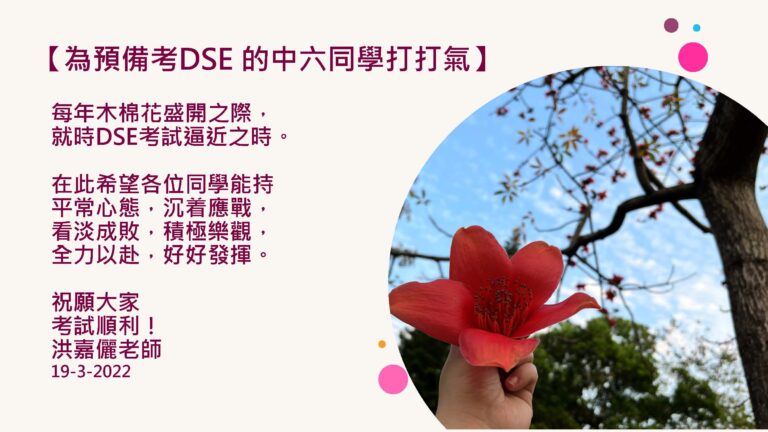 為DSE中六同學打打氣